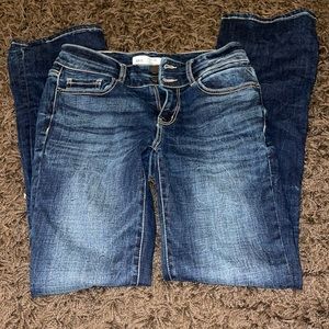 Mid rise dark wash BKE boot cut jeans